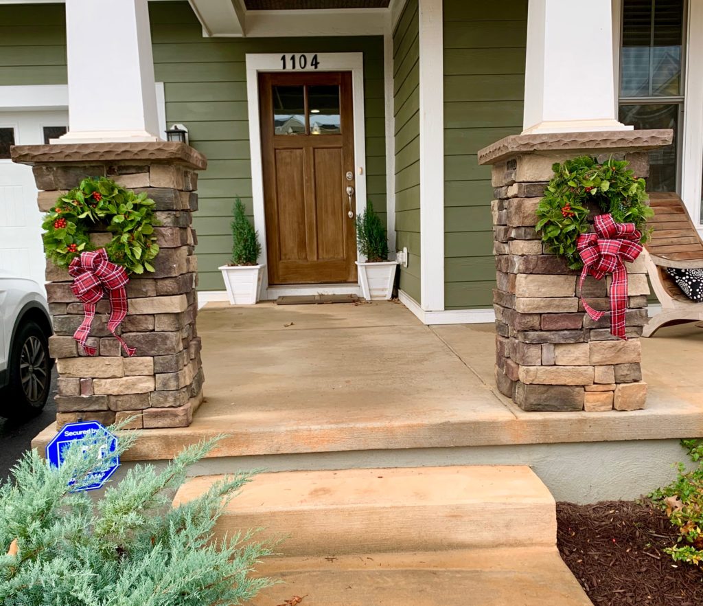 Native holly and cedar branches make beautiful holiday wreaths by Mary